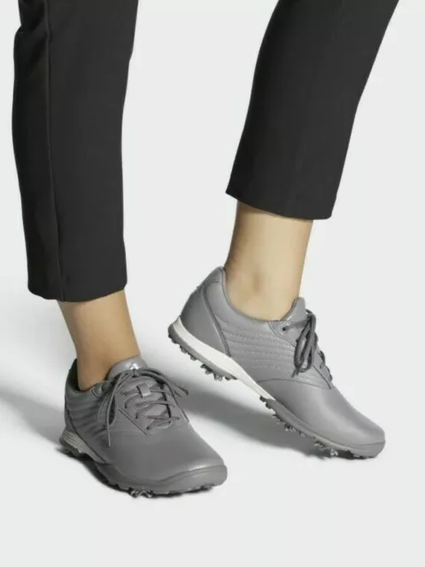 WOMENS ADIDAS ADIPURE Dc 2 Golf Shoes Uk 4 Grey Leather Ef7505