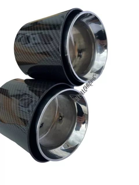 Mini Style Exhaust Tips (Pair) Carbon Fibre Gloss F54 F55 F56 F57 F60 Uk