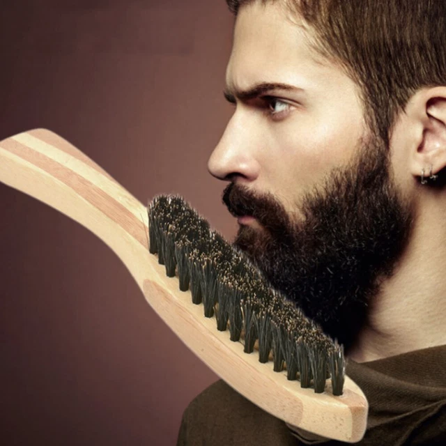 Bartbürste Mit Holzgriff – Für Bartpflege, Styling & Kopfhautmassage – Aus Buche & Nylon