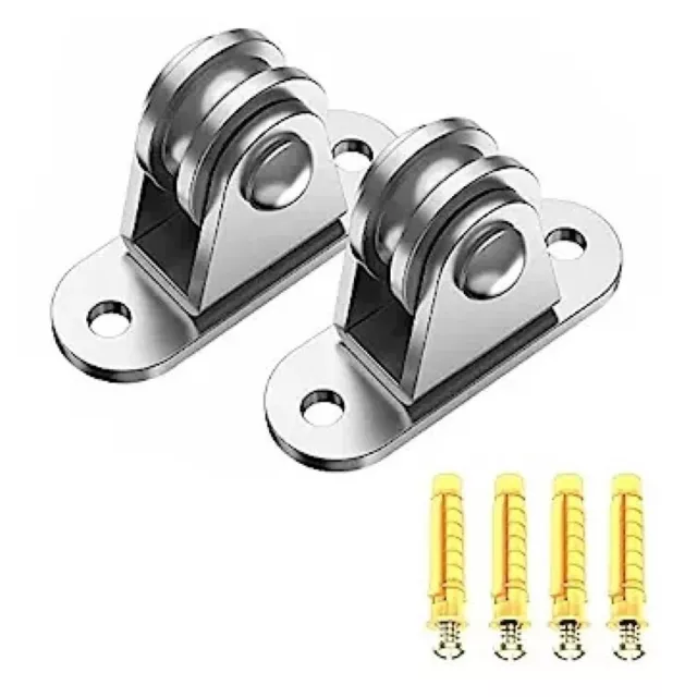 V Type Single Wheel Pulley Block Set for Indoor and Outdoor Use 2 Packs