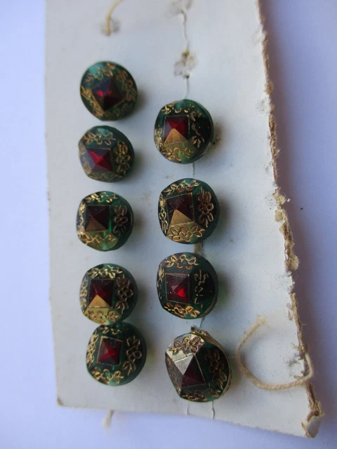 Boutons De Manchettes Anciens – Nacre Et Vieil Or – Bijou Homme Vintage 341