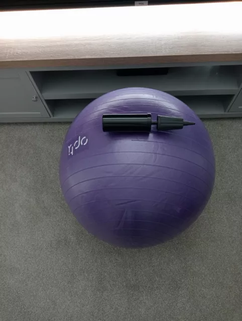 Opti Purple Gym Ball Yoga Swiss Fitness Pregnancy Birthing Anti Burst Balls 75cm
