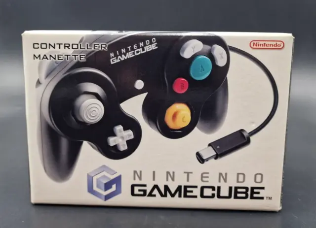 Manette Nintendo Gamecube Noire Black Controller en boîte Boxed Très Bon Etat