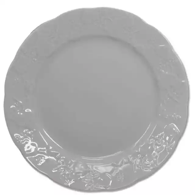 Dansk Ivy Salad Plate 8" White Scalloped Ivy Relief France Vintage
