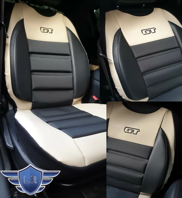 thumbnail image 2 of Lux-Ride Front Seat Cover For Ford Transit / Tourneo Connect / Courier - Grey Faux Leather & Fabric 2 of 6
