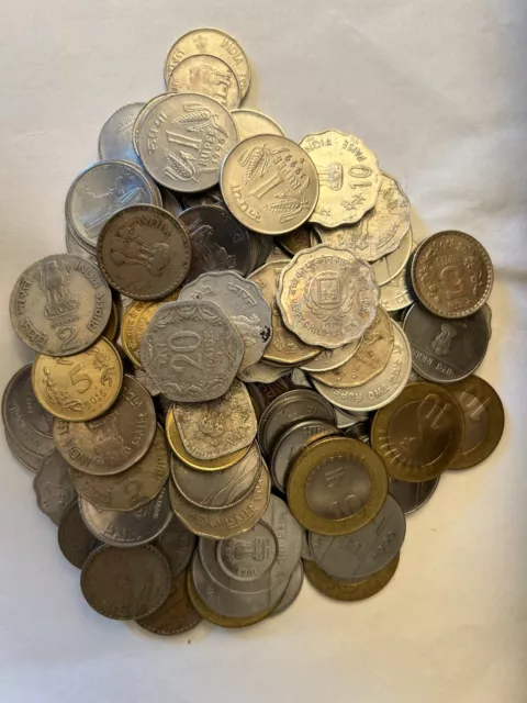 India Coin Lot Of 100 Assorted Old & New Coins - 1970-2018