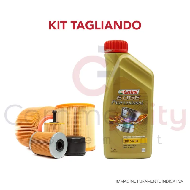 KIT TAGLIANDO COMPLETO FILTRI BOSCH + OLIO CASTROL 5W30 LL : :  Auto e Moto