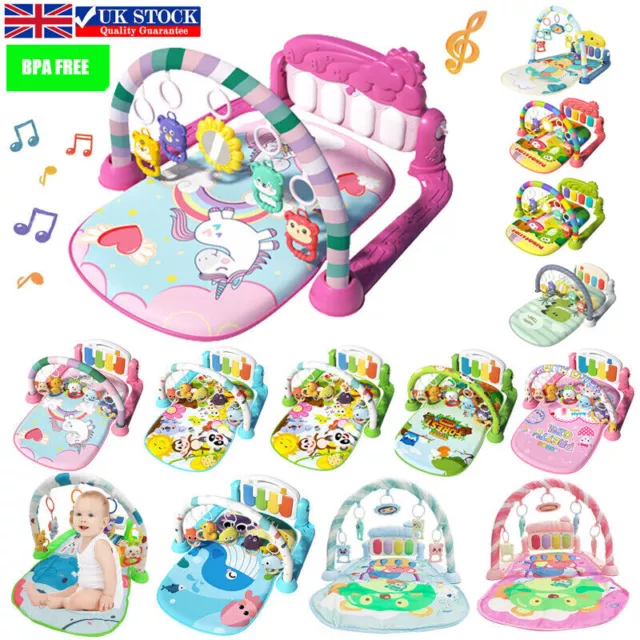 Baby Activity Play Gym Sensory Toys Playmat Crawling Mat Music & Lights Piano/