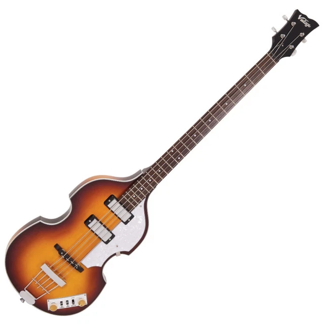 Vintage VVB4SB Violin Bass - Guitare basse électrique - Antique sunburst (+ étu
