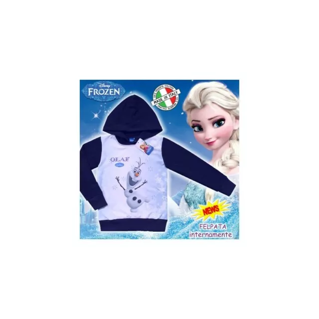 DISNEY Frozen Olaf originale felpa con cappuccio felpata internamente S79
