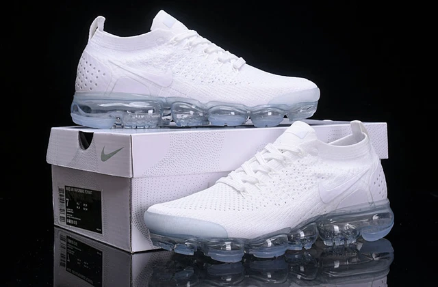 Nike Air VaporMax Flyknit 2 Men's Pure White Air Shoes, Brand New -US7-11