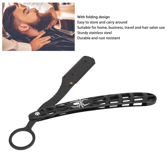 Manual Beard Trimmer Holder Stainless Steel Foldable Hollow Out Rounded Fron Dob