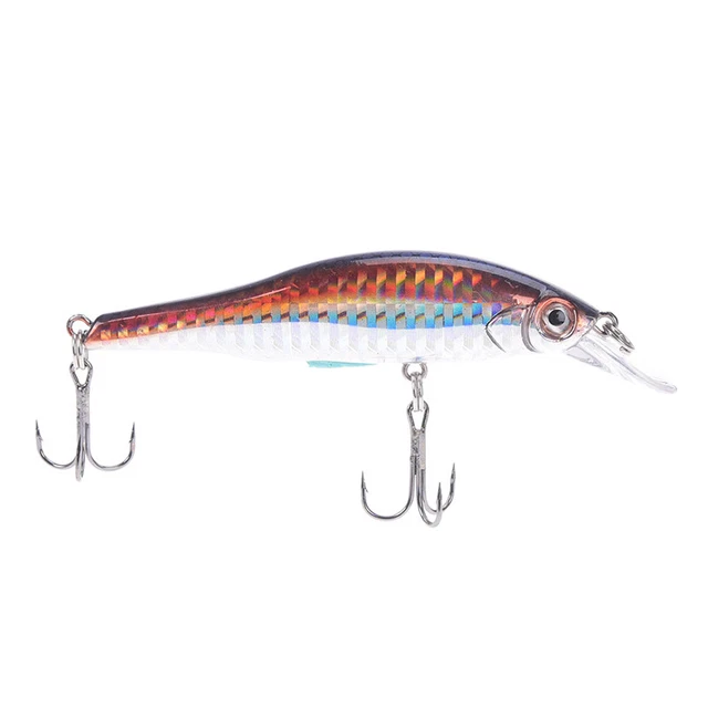 1pc laser minnow fishing lure sinking artificial hard bait 3d eyes 9.8cm 12-ha
