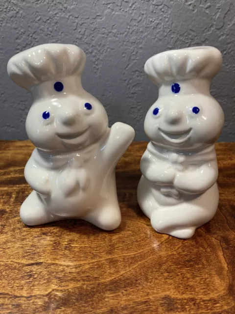 1997 Pillsbury Doughboy Poppin' Fresh Ceramic Salt & Pepper Shakers