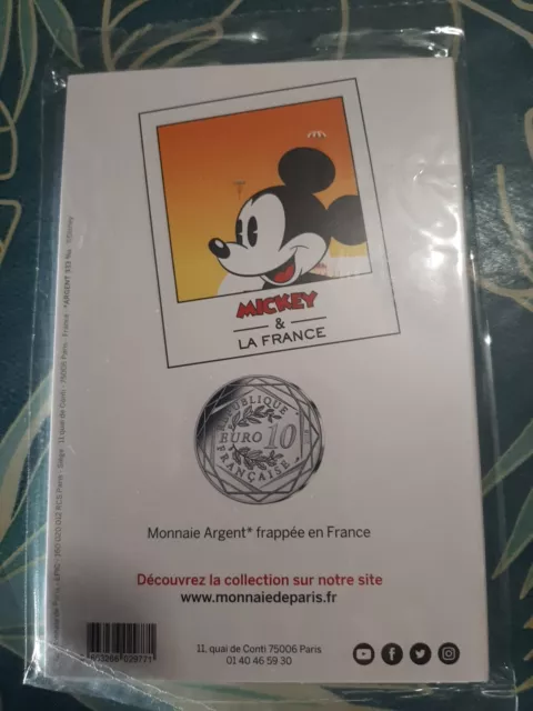 Piece De 10 Euros Argent - Mickey Libre Comme L'air - Neuf Sous Blister 2