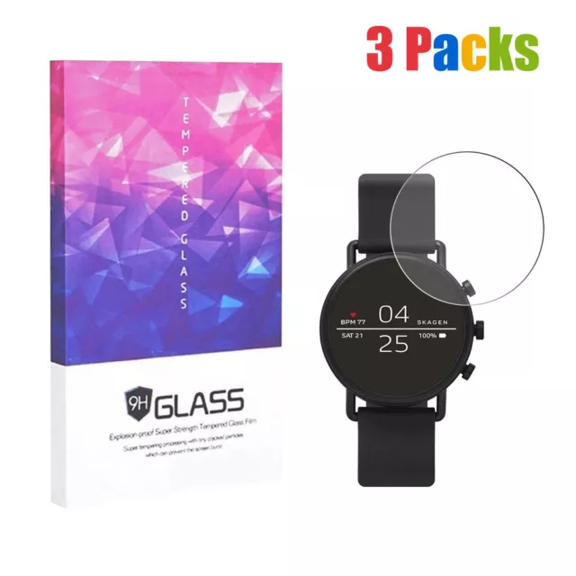 Tempered Glass Screen Protector 9H Hardness for Skagen Falster 2 Smartwatch 3pcs