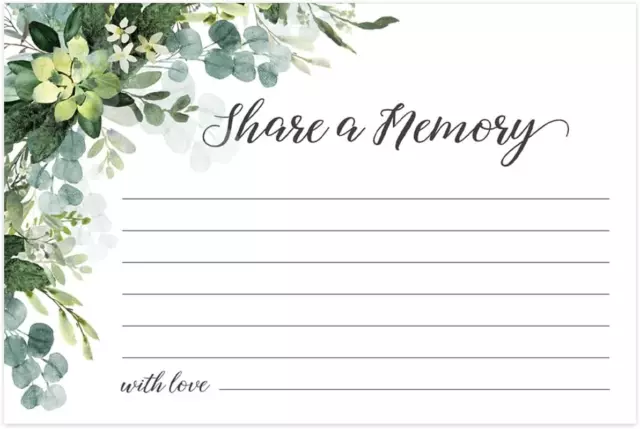 Lush Greenery Share a Memory Card Pack / 50 Beautiful Memorial Event Floral Note 2