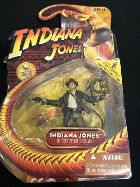 Hasbro Indiana Jones Figure INDY Raiders of Lost Ark 3.75" W/Idol (No Packaging)