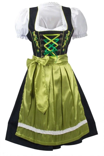 Jeans Denim dirndl dress Authentic Embroidered Dirndl 3pcs dirndl vintage dress