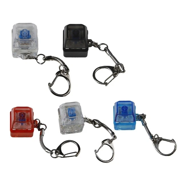 Keychain Switch Communicator LED MECHANICAL KEYBOARD Switches Testing Stress Relief Keychain Toy 1PC ...