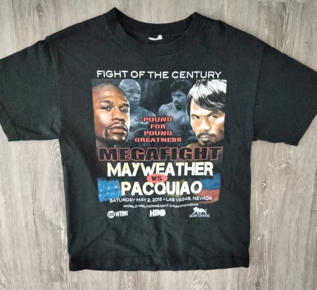 Men’s Floyd Mayweather T-Shirt Black Sz M Promo Tee Vs Pacquiao Adult Boxing