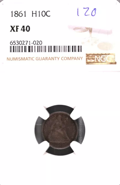 1861 Seated Liberty Silver Half Dime NGC XF-40 #1-020