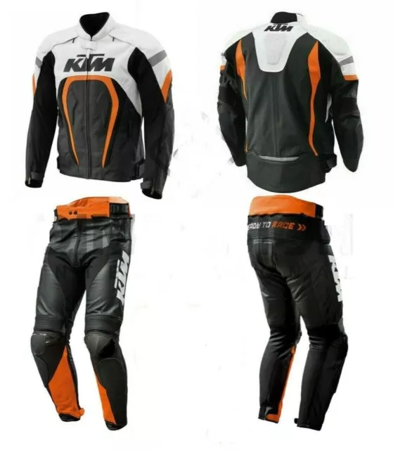 KTM Combinaison de Moto en Cuir Hommes Courses Moto en Cuir Veste Pantalon 50,58