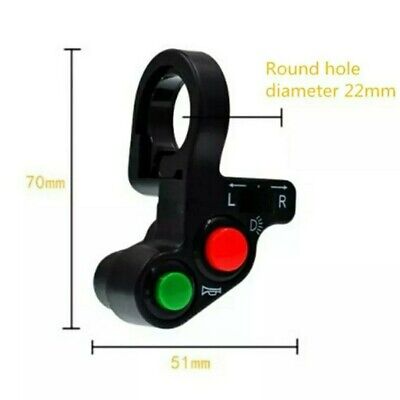 Motorcycle Head/Turn Signal Light/Horn ON-OFF Switch 7/8''Handlebar Button Black 2