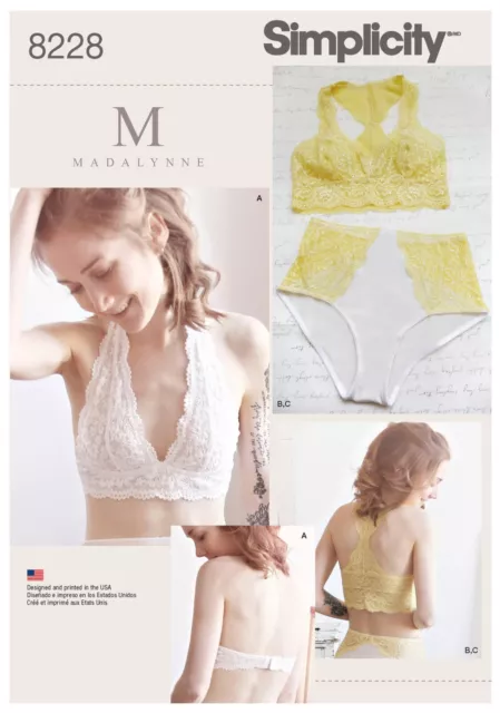 SIMPLICITY SEWING PATTERN 8228 Miss Madalynne Soft Cup Bras