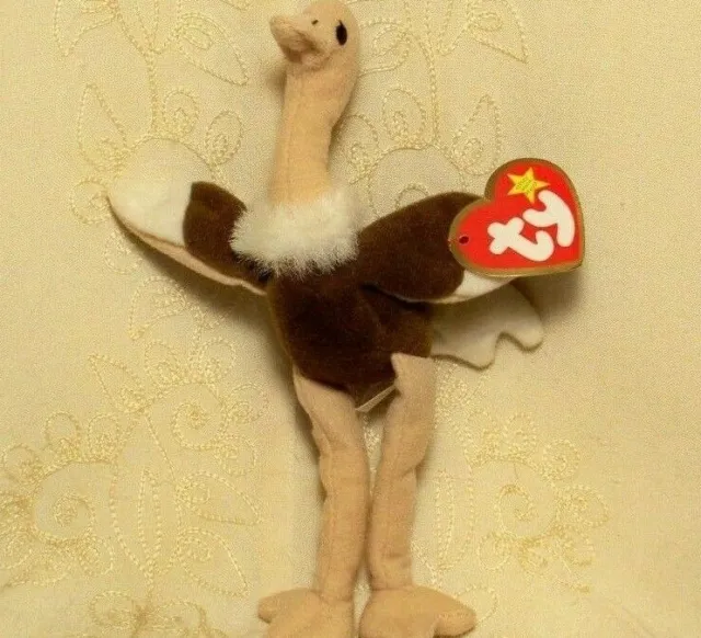 Vintage Ty Beanie Babies STRETCHY OSTRICH Retired 1993 McDonalds Kids Meal Toy