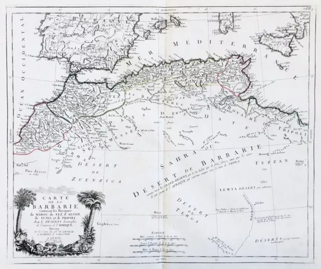 Northern Africa Morocco Tunisia Algeria Maroc Marokko map Karte Santini