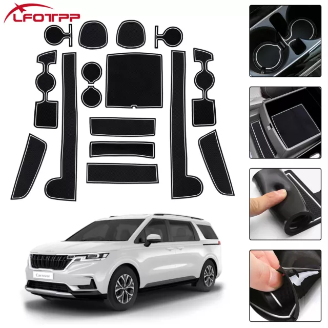 LFOTPP Car Door Slot Rubber Mat Non-slip Cup Mat Pad For 2021-2023 Kia Carnival