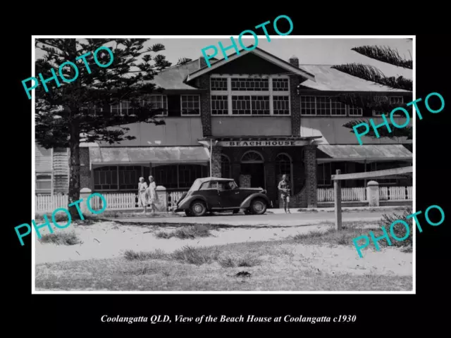 Old Large Historic Photo Of Coolangatta Queensland View Of The Beach House 1930