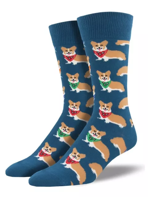 Socksmith Men’s Socks Novelty Crew Cut Socks "Corgi" / Choose Your Color!! 2