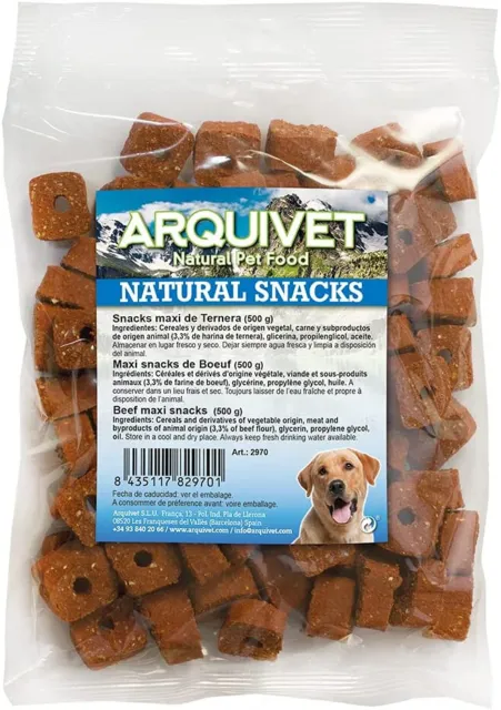 Arquivet-snack premium perro sabor Ternera 500 gr,chuches,premios,entrenamiento