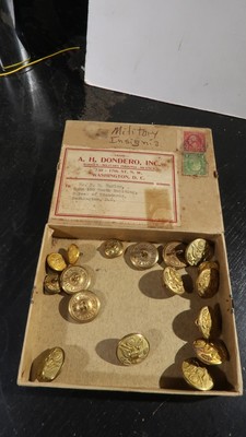 WWII US ARMY Uniform Buttons in Dondero Mailing Box £12.74 - PicClick UK