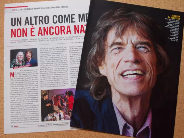 Italian Clipping Ritaglio 2014 MICK JAGGER un altro come me non è 3 PAGINE .