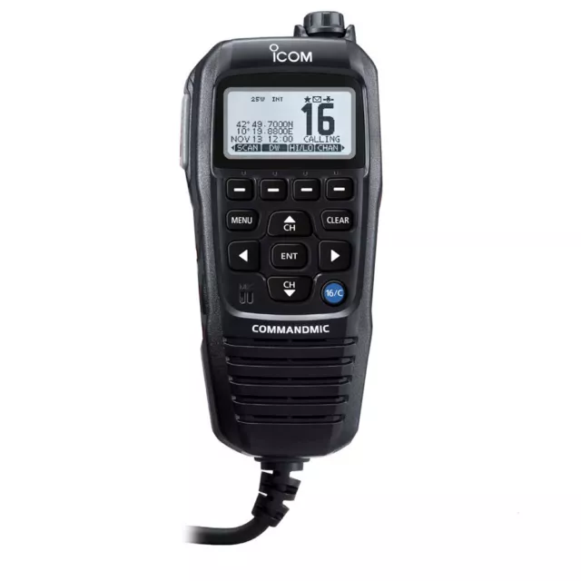 Icom COMMANDMICIV&#8482; w/White Blacklit LCD - Black