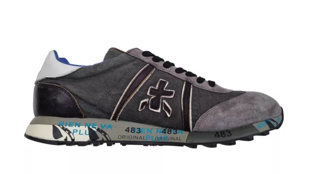 Chaussures pour Hommes PREMIATA Baskets en Cuir et Tissu Lucy _ 5909 Gris