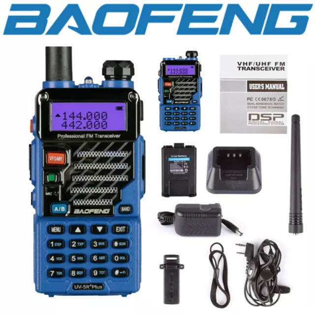 Baofeng Uv-5R+Plus Vhf Uhf Dual-Band Walkie Talkie Long Range Two Way Ham Radio