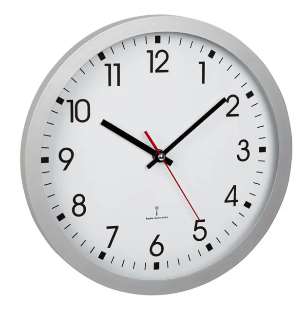 TFA 60.3522.02 Horloge Analogue DCF-77 Horloge Radio Horloge Murale Verre Blanc
