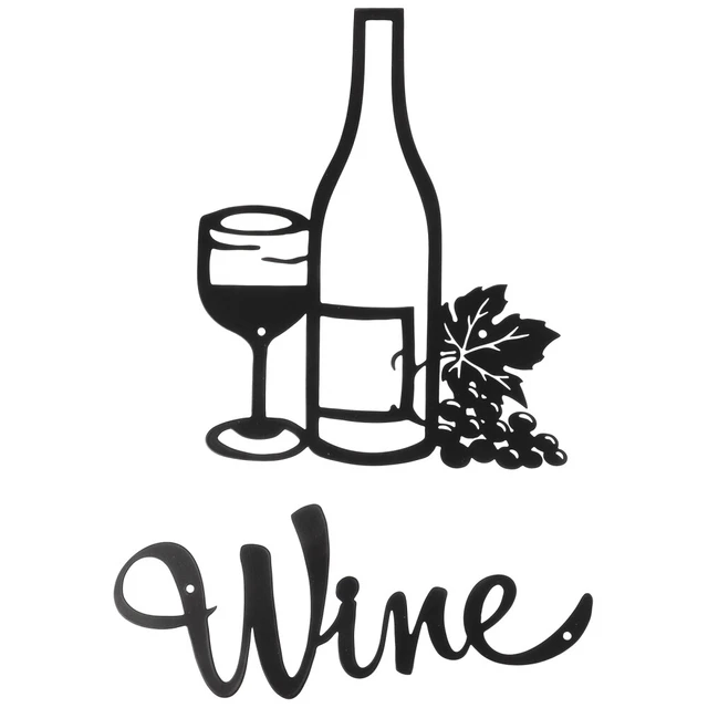 Wine Wall Hanging Sculpture Wall Iron Decoration House Ornaments Decorate