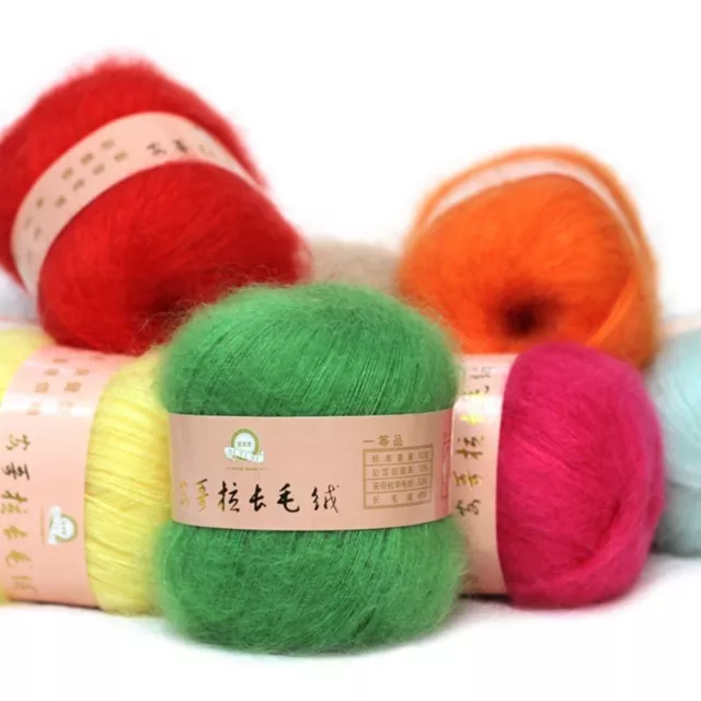 Soft Mohair Cashmere Knitting Wool Yarn DIY Shawl Scarf Crochet Thread Supplies 3