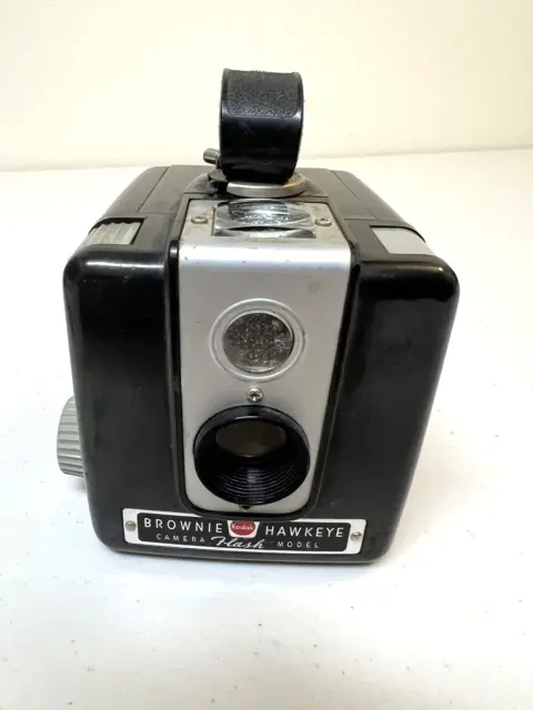 Vintage Brownie Hawkeye Camera Kodak Flash Model Black Untested.