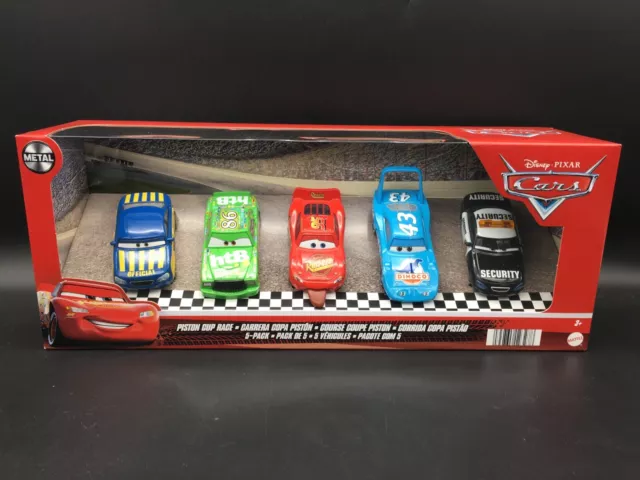 Disney Pixar Cars Piston Cup Race 5 Pack Box Finish Line McQueen Chick Tongue