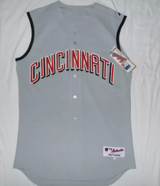 Ken Griffey Jr. #30 Cincinnati Reds Authentic Russell Sewn Gray Vest Jersey  52