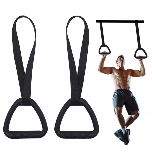 Gymnastic ABS Pull up Handle Rings for Home Exercise Workout Fitness Training