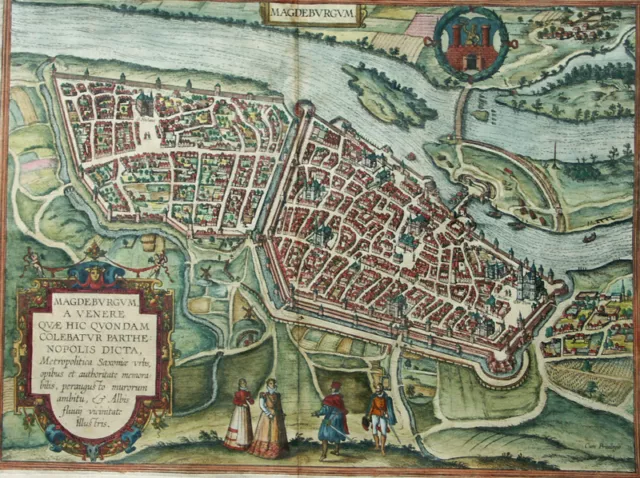 Magdeburg Magdeburgum Ansicht Braun & Hogenberg 1580