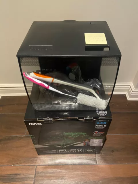 Fluval - Flex 34L 9 Gallon - Black Aquarium Kit With Plenty Of Extras!