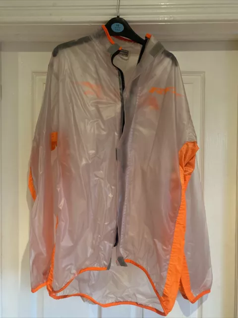 RFX Sport Wet Weather Jacket Adult Motocross Mud/Rain Jacket Clear/Orange